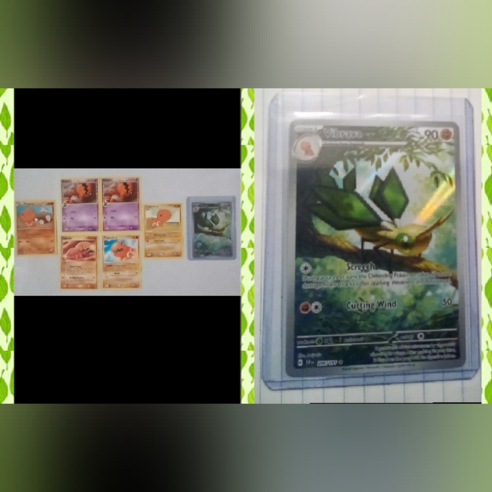 ✨Vibrava Illustration Rare Holo Evolution Pokemon Card Bundle✨